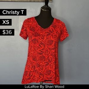 Lularoe xs roses v neck tee